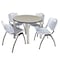 Kee Kee Round Table & Chair Set, Wood, Metal, Plastic Top, Maple TB42RNDPLBPCM47GY - alternate 1